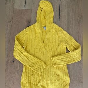 Yellow hooded sweater